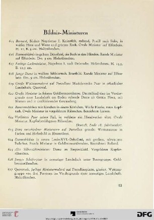 Bildnis-Miniaturen (Nr. 615-642)
