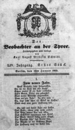 1. Stück, 1. Januar 1855