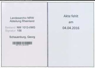 Entnazifizierung Georg Schauenburg , geb. 13.12.1890 (Kaufmann)