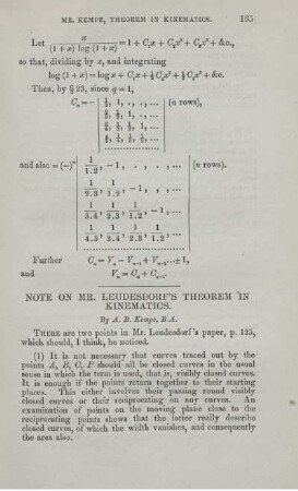 Note on Mr. Leudesdorf's theorem in kinematics.
