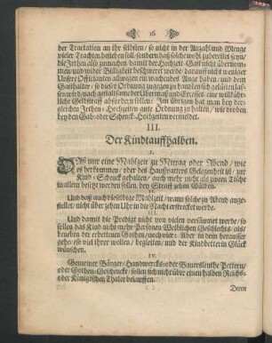 III. Der Kindtauff halben