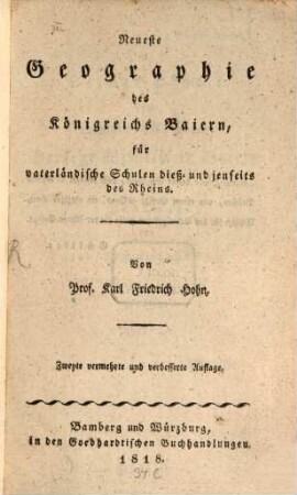 Neueste Geographie des Königreiches Baiern