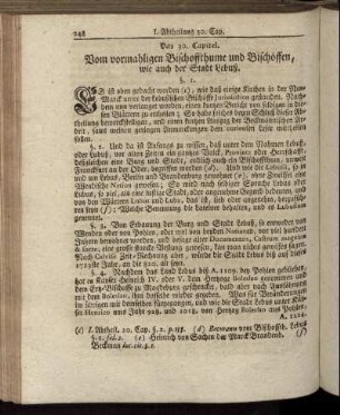 Das 30. Capitel. Vom vormahligen Bischoffthume [...]