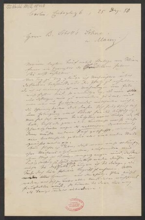 Brief an B. Schott's Söhne : 25.12.1880