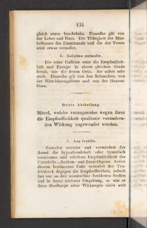 Dritte Abtheilung. Mittel, welche vorzugsweise wegen ihrer die Empfindlichkeit qualitativ verändernden Wirkung angewendet werden.