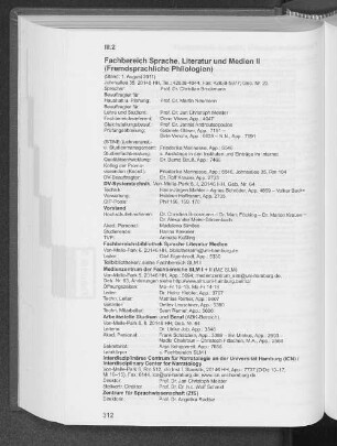 Fachbereich Sprache, Literatur und Medien II (Fremdsprachliche Philologien)