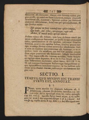 Sectio. I. Tempus, Quo Mundus Hic Transiturus Est, Annotat.