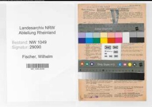 Entnazifizierung Wilhelm Fischer , geb. 01.03.1895 (Beamter)