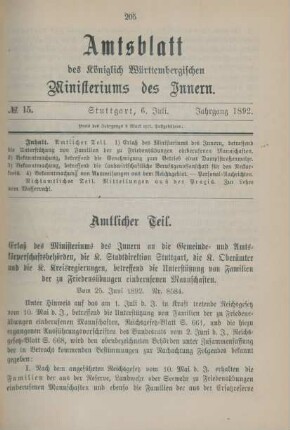 Juli: No. 15. - No. 17.