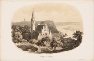 Kirche, Oderberg: Perspektivische Ansicht (aus: Atlas zur Zeitschrift für Bauwesen, hrsg. v. G. Erbkam, Jg. 6, 1856)