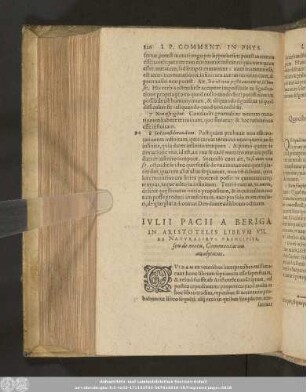 Iulii Pacii A Beriga In Aristotelis Librum VII. De Naturalibus Principiis, seu de motu, Commentarius analyticus.