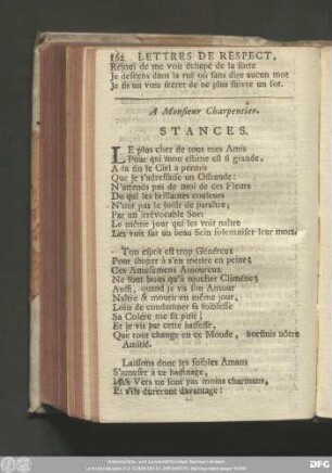 A Monsieur Charpentier. Stances.