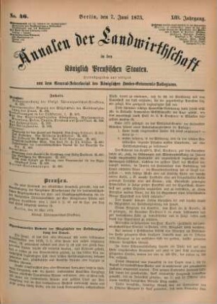 No. 46. Berlin, den 7. Juni 1873. XIII. Jahrgang.