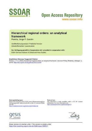 Hierarchical regional orders: an analytical framework