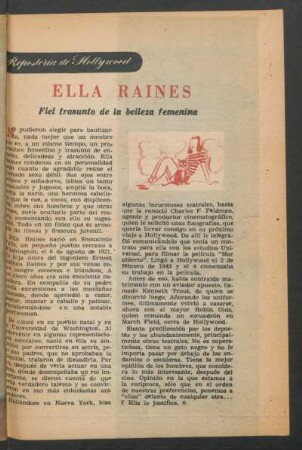 Ella Raines - fiel trasunto de la belleza femenina : Repostería de Hollywood