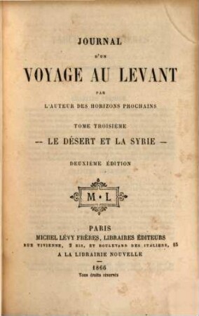 Journal d'un voyage au Levant, 3