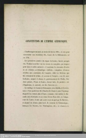 Constitution De L´Empire Germanique