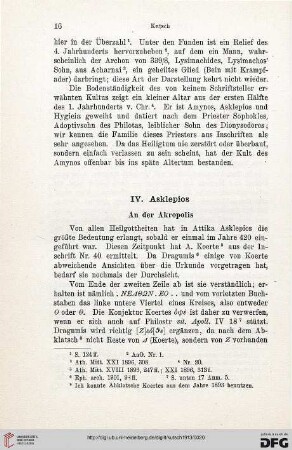IV: Asklepios