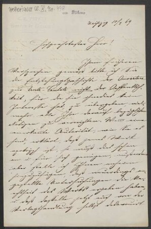 Brief an Friedrich Wilhelm Jähns : 10.02.1869