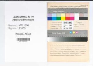 Entnazifizierung Alfred Krause, geb. 03.12.1903 (Telegrafenassistent)