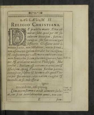 Aulaeum II. Religio Christiana.