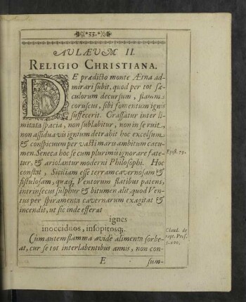 Aulaeum II. Religio Christiana.