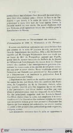 1918/19: Les documents du Département des Marbres