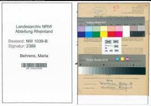 Entnazifizierung Maria Behrens , geb. 18.08.1903 (Geschaeftsinhaberin)