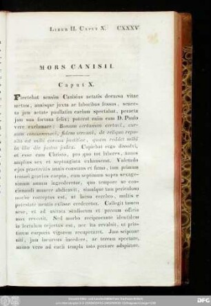 Mors Canisii. Caput X.