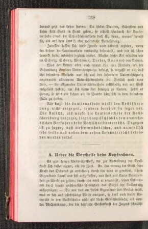 Ueber die Vortheile beim Kopfrechnen
