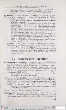 Autographen-Literatur (Nr. 465 - 483)