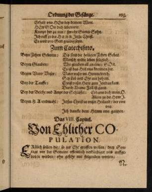 103-114, VIII. Von Ehlicher Copulation.