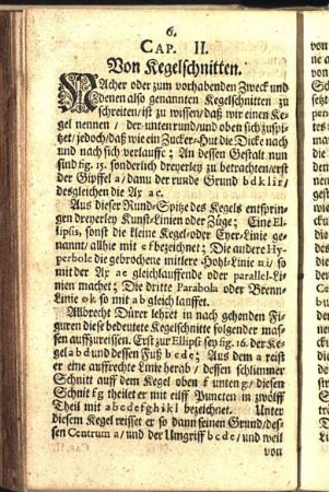 Cap. II. Von Kegelschnitten.