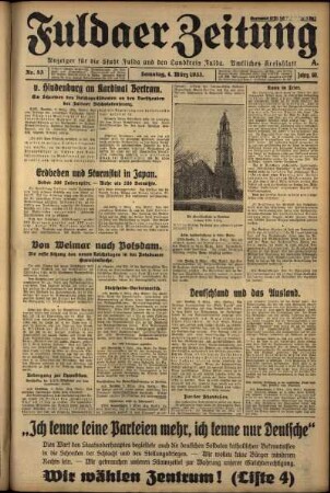 Erste Ausgabe vom Samstag, den 04. März 1933.