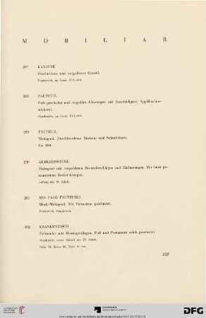 Mobiliar (Nr. 287-337)