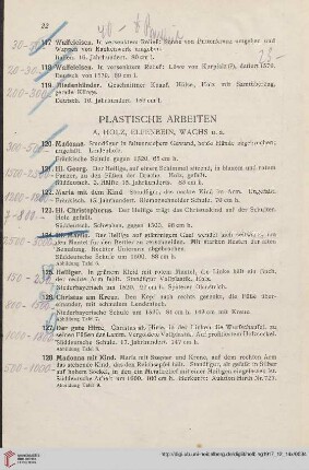 Plastische Arbeiten (Nr. 120-172)