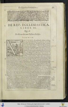 Liber III. De Hierarchia inter Rectores Ecclesiae.