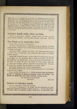 Gescheiterte Angriffe zwischen Ailette und Aisne.
