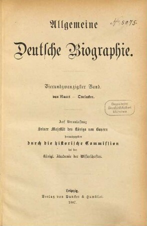 Allgemeine Deutsche Biographie, 24. van Noort - Ovelacker