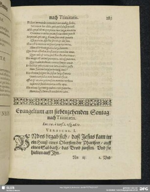 Evangelium am siebenzehenden Sontag nach Trinitatis. Luc. 14. à vers. 1. usq[ue] ad 12.