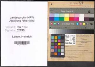 Entnazifizierung Heinrich Lenze , geb. 23.05.1887 (Verwaltungsangestellter)