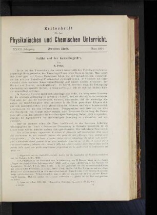 Galilei und der Kausalbegriff.