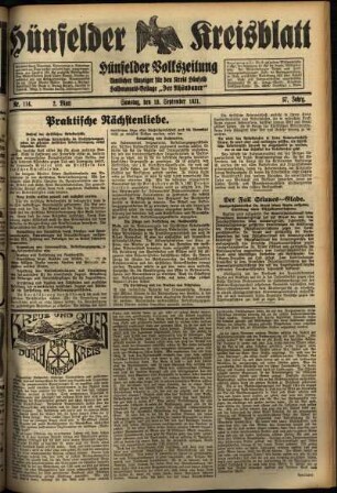 Zweite Ausgabe vom Samstag, den 19. September 1931.