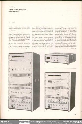 Elektronische Meßgeräte als Baugruppe : Entwicklungen
