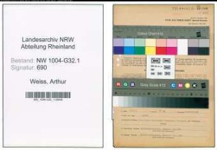 Entnazifizierung Arthur Weiss , geb. 09.02.1900 (Stdt.Angestellter)
