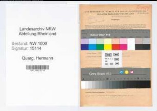 Entnazifizierung Hermann Quarg, geb. 24.06.1894 (Landesamtmann)