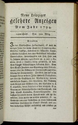 18tes Stück. Den 3ten März.