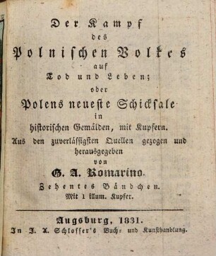 Der Kampf des Polnischen Volkes auf Tod und Leben : in historischen Gemälden, 10