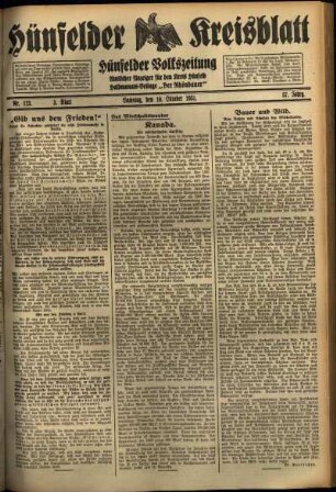 Dritte Ausgabe vom Samstag, den 10. Oktober 1931.