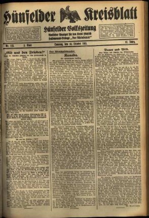Dritte Ausgabe vom Samstag, den 10. Oktober 1931.